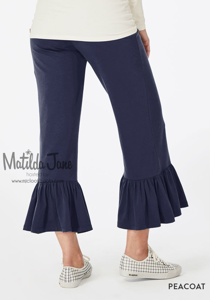 Girls Matilda Jane Peacoat Ruffle Legging Size 6 Navy Blue Legging